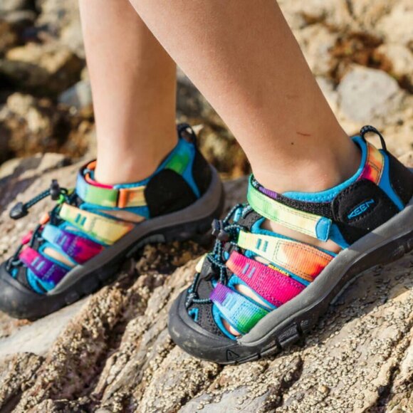KEEN Big Kids' sz 3 Newport H2 Rainbow Tie Dye Hybrid Sandal Water Shoes - Picture 1 of 12
